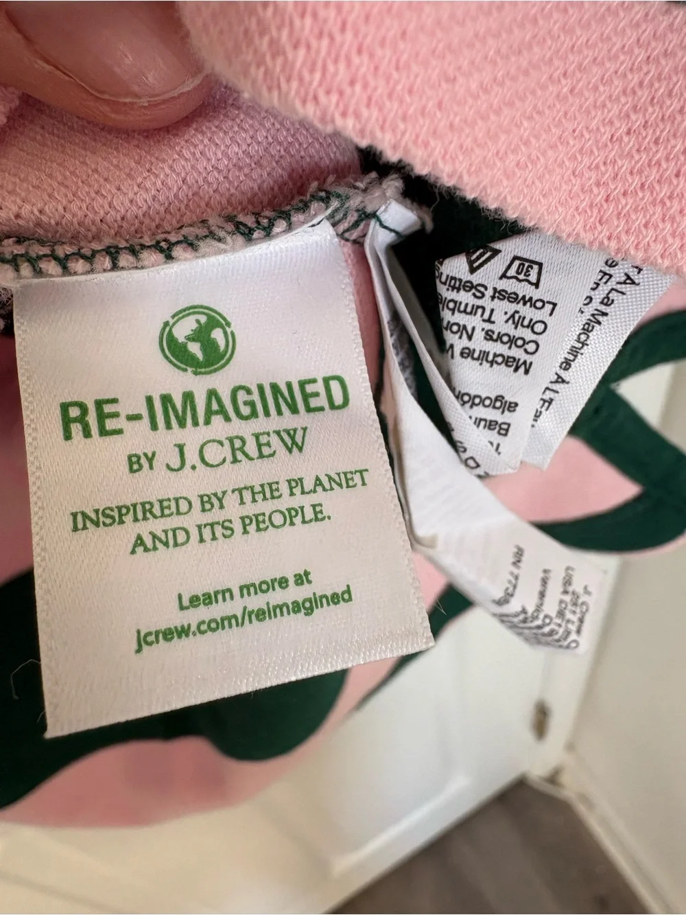 J. Crew Men’s Pink and Dark Green Wide-Stripe Polo